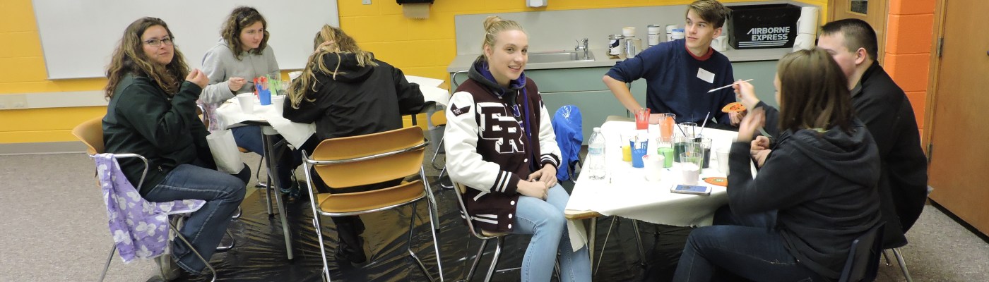 Students hanging out at the teen cennter